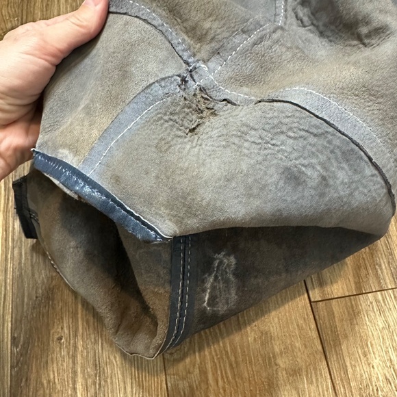 Banana Republic Faded brown Lambskin Leather Tote Hobo Bag with silver sparkle - Picture 4 of 16